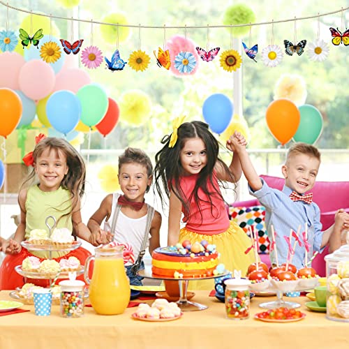 40 Pieces Spring Summer Ornaments Sunflower Butterfly Wood Ornaments Flower Gerbera Daisy Wooden Hanging Tree Ornaments For Summer Spring Decoration Diy Craft Christmas Party Home(Flower, Butterfly) #TOP6