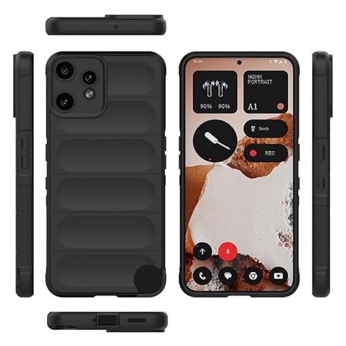 �X�}�z�J�o�[ �Ή��@�� for Nothing Phone (3a) Lite �J�����ی엎���h�~ TPU���o�C���\�t�g�P�[�X Black