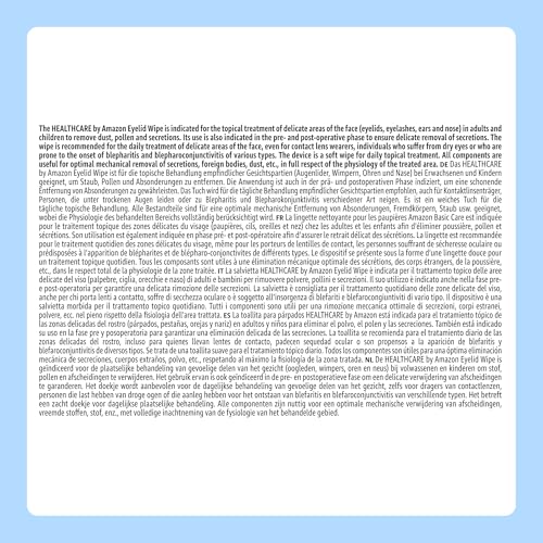 Healthcare by Amazon Eyelid Cleansing Wipes for Periocular Treatment in Adults and Children, Unscented, Pack of 60 (Previously Amazon Basic Care) – Packaging May Vary