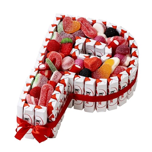 Onza Regalo dia del padre con Chocolates Kinder y Chucherías - Chocolatinas Originales para Regalar Kinder Chocolate - Gran Surtido Chuches y Gominolas - Regalos originales para hombre