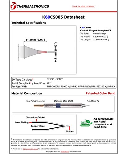 Image of Thermaltronics K60CS005 Conical Sharp 0.5mm (0.02in)