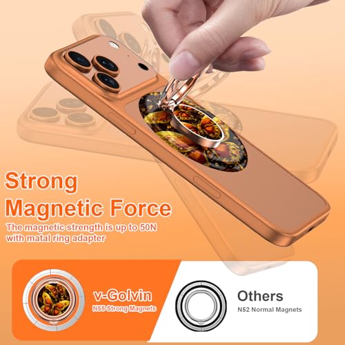 Image of Magnetic Phone Ring Holder for MagSafe Grip,[Super Magnet],Stylish 360 Rotation Cell Phone Grip Stand Finger Ring Kickstand for iPhone 17 16 15 14 Pro Max,iPad and Smartphones,Black