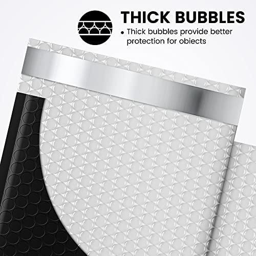 Image of Fuxury 300 Pack Black Bubble Mailers 6x10, Small Bubble Shipping Envelopes | #0 Thick Bubble Padded Mailer Strong Adhesion Padded Envelopes for Mailing Jewelry,Makeup