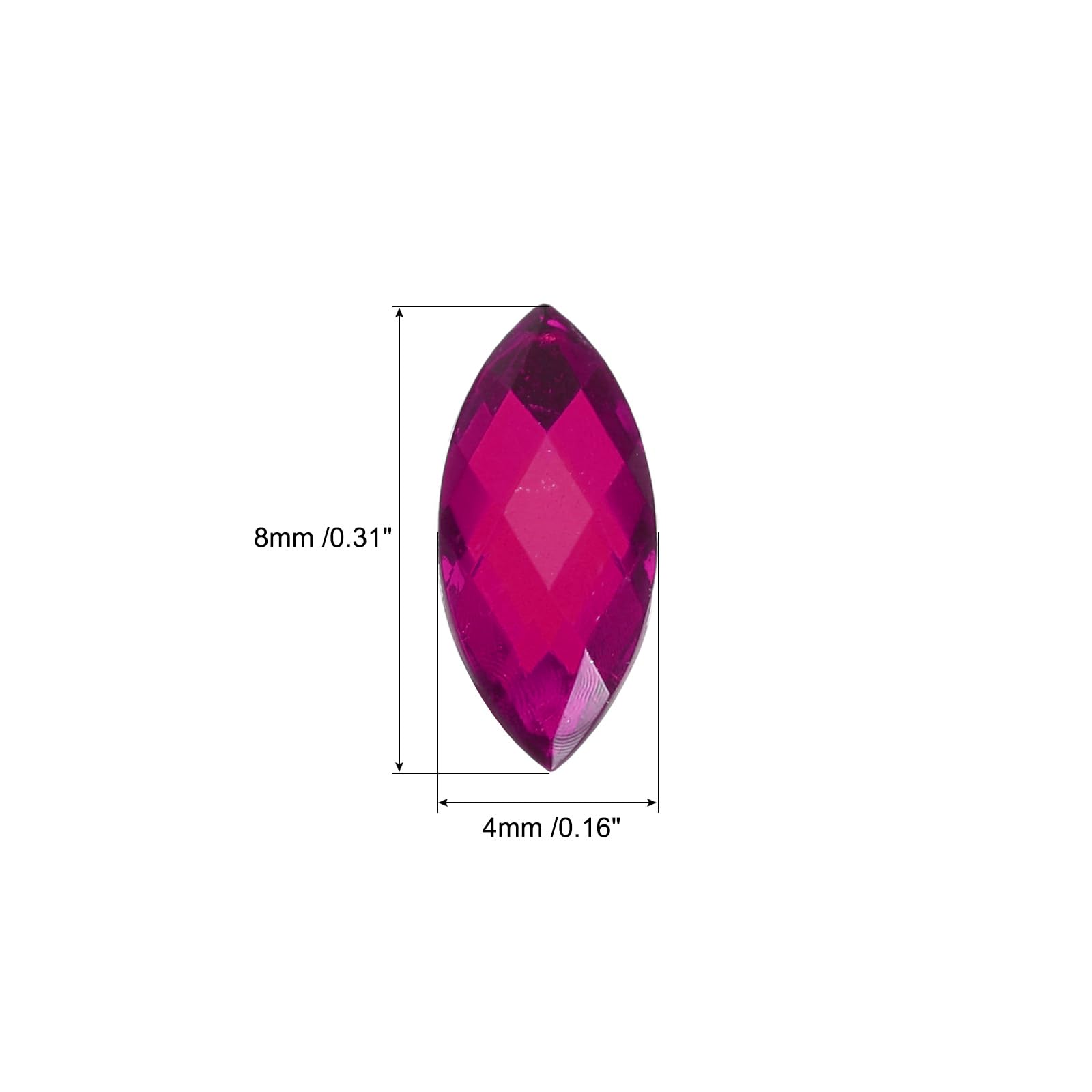QUARKZMAN 100pz Gemme Occhio Di Cavallo In Acrilico 4x8mm Strass