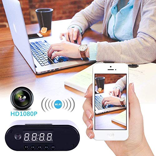 FiveSky 1080P HD Spy Camera Hidden Camera in Clock WiFi Hidden Cameras Video Recorder Wireless IP Camera for Indoor Home Security Monitoring Nanny Cam 140 Angle Night Vision Motion Detection - Thumbnail 3
