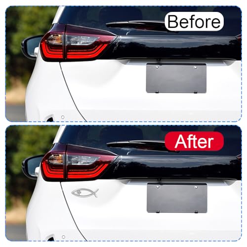 Image of Christian Cross Fish Auto Emblem, Jesus Fish Car Emblem, Weatherproof Christian Symbol Ichthus Cross Decal, Chrome Sliver Badge Bumper Stickers Car Accessories Fit for Most Vehicles (Silver)