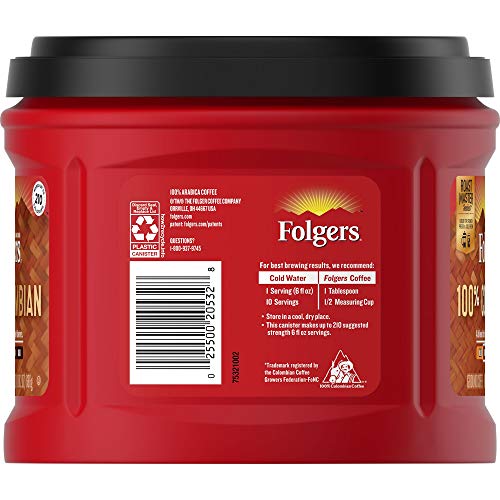 Image of Folgers 100% Colombian Medium Roast Ground Coffee, 24.2 Ounces