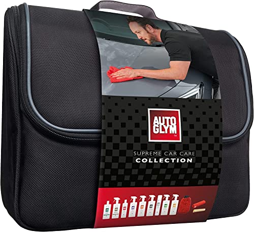Autoglym Supreme Car Care Collection 12-Piece Car Cleaning Kit Car Care Gift Set Includes Rapid Ceramic Spray-500ml Fast Glass-500ml Interior Car Shampoo-500ml & More