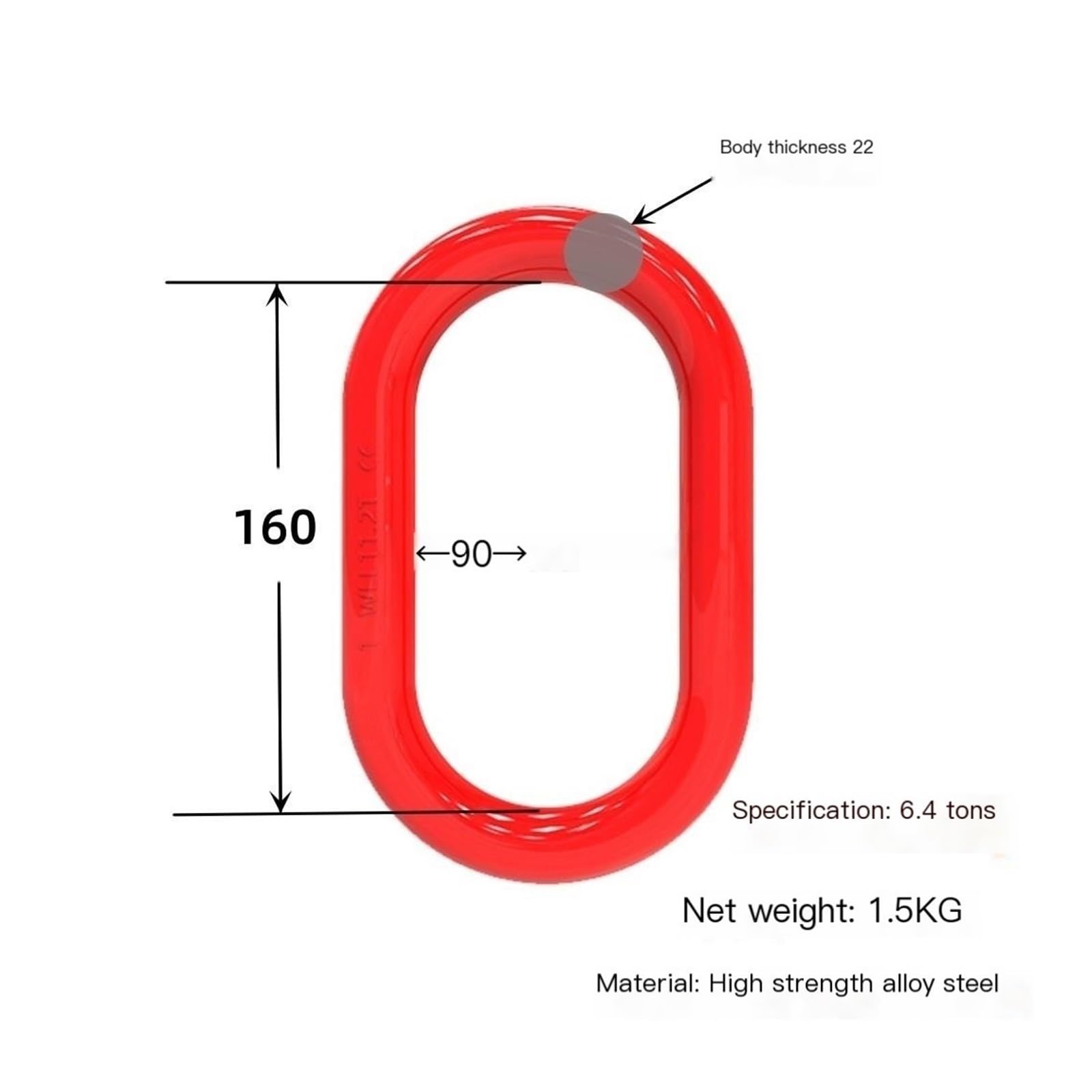 Anneau de puissance de levage en acier allié à haute résistance, anneau de levage long, anneau de levage de chaîne, anneau rond long, anneau ovale de forgeage for applications de levage et de gréement