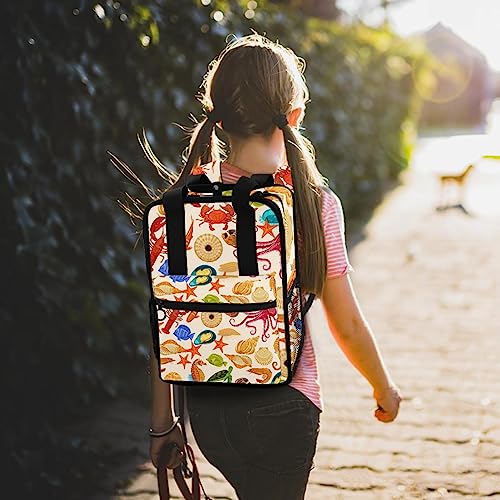 Sac à dos pour garçons motif océan multicolore 35.5x26x12 cm à bretelles réglables