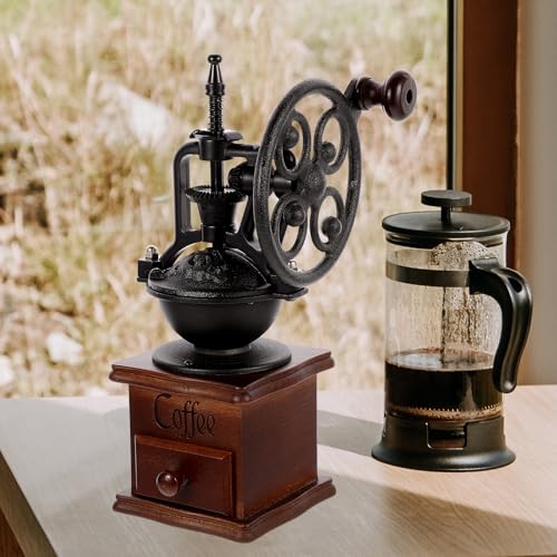 Broyeur de café vintage en fer et bois style rétro - 6