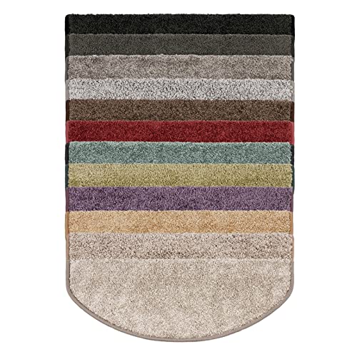 Puszyste kudłate maty na schody, zestaw 15 sztuk, antypoślizgowe, samoprzylepne podkładki dywanowe, nugat, półokrągły design, 19 x 56 cm, dla bezpiecznej i stylowej dekoracji domu