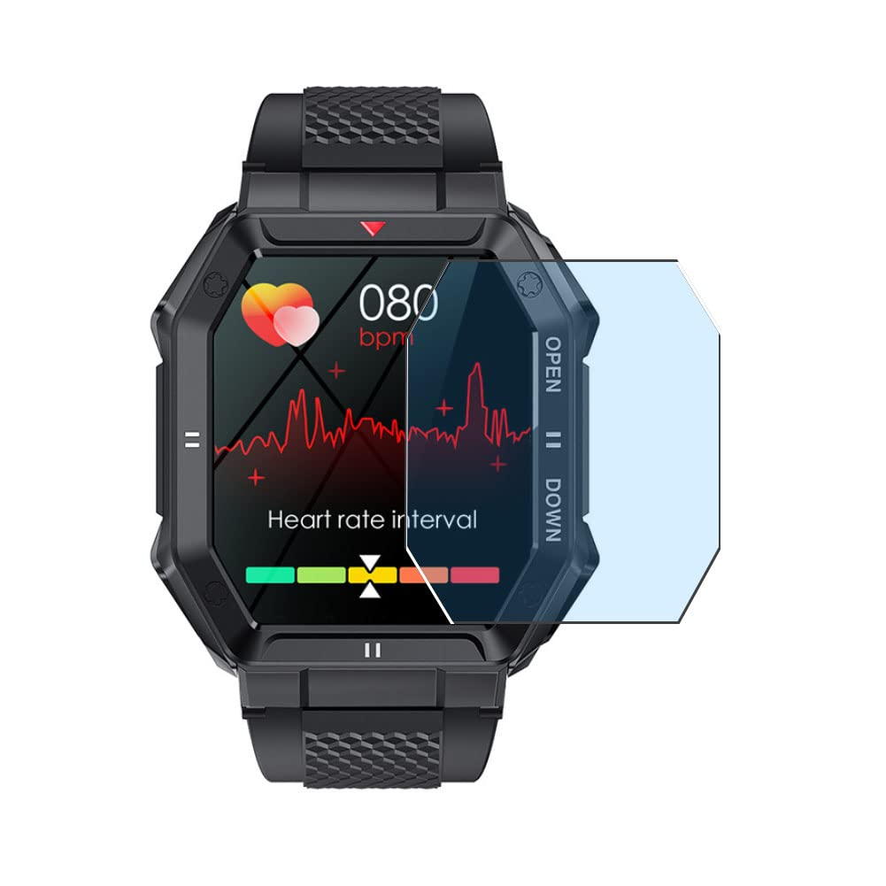 Puccy 3 Pack Anti Blue Light Screen Protector, compatible with INEYES Bassizo K55 1.85" smartwatch Smart Watch TPU Film Guard （ Not Tempered Glass Protectors ）