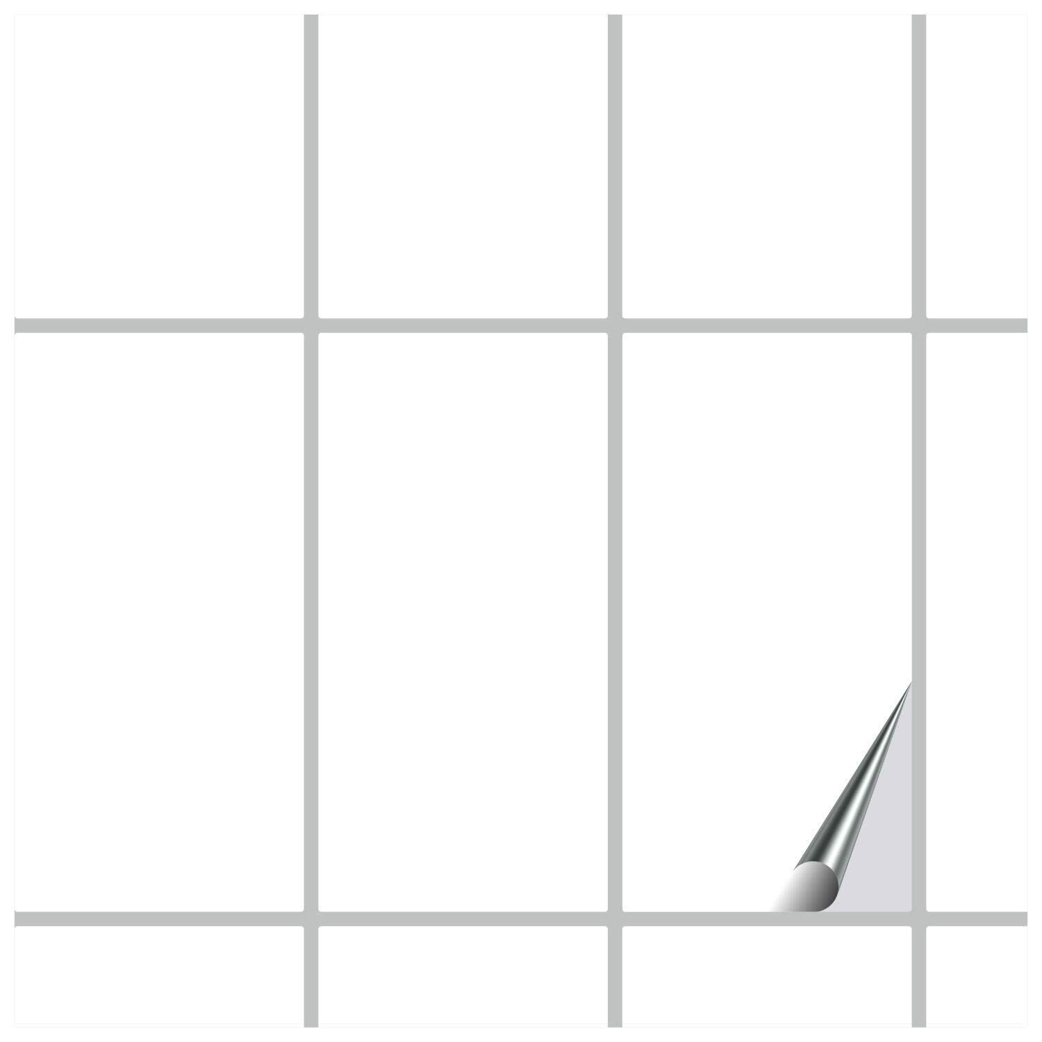 FoLIESEN Tile Sticker 10x20 cm (~ 4x8 Inch) - Tile Stickers for Bathroom & Kitchen - Pack of 300, White matt — image 1