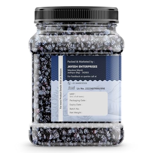 Image of Earthy Eats Dried Blueberry Plum 1000 G | Sweet and Tangy Blend of Blueberries and Plums | Ideal for Snacking, Baking, Desserts and Everyday Kitchen Use