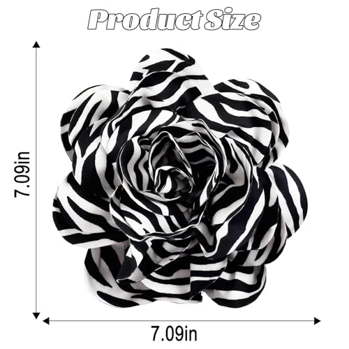 Image of PLwelth Large Flower Brooch Pins Floral Hair Clips for Women Lapel Pins for Dress Clothes Suits Wedding Party Jewelry Gifts