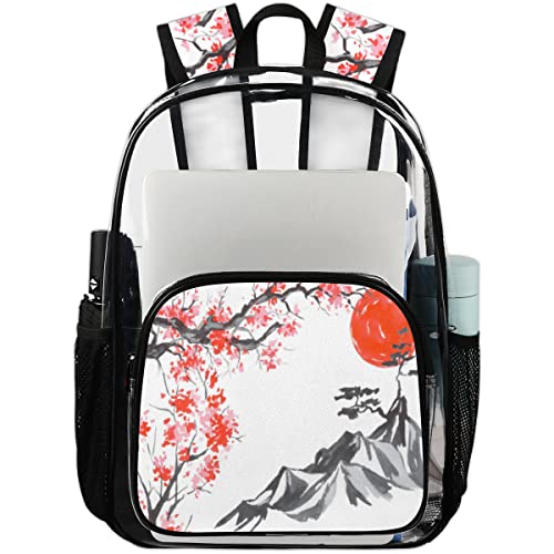 Sac transparent en PVC avec sangle Fuji colorée idéal pour l'université et le sport
