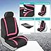 FH Group Car Seat Covers Full Set Cloth - Universal Fit Washable Automotive Seat Covers, Low Back Front Seat Covers, Solid Back Seat Cover for SUV, Sedan and Van Pink