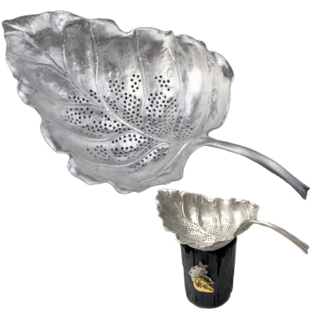 Haowul Silver Tea Infuser Pure Tin Tea Filter Strainer Leaf Shaped Tea Filter Loose Leaf Tea Infuser Tea Accessories