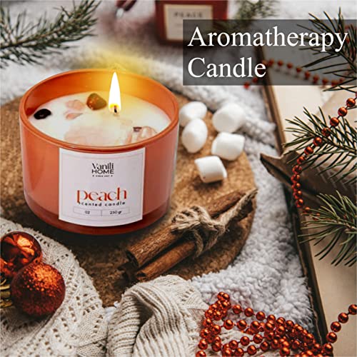 Peach Scented Candle | Aromatherapy Candle For Home | Natural Soy Candle | Best Smelling Candles For Home | Jar Candle With 100% Cotton Wick | 250 Grams Big Candle For Men & Women #TOP3