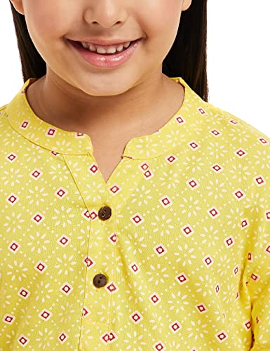 Image of Amazon Brand - Jam & Honey Girl's Cotton Regular Short Kurti