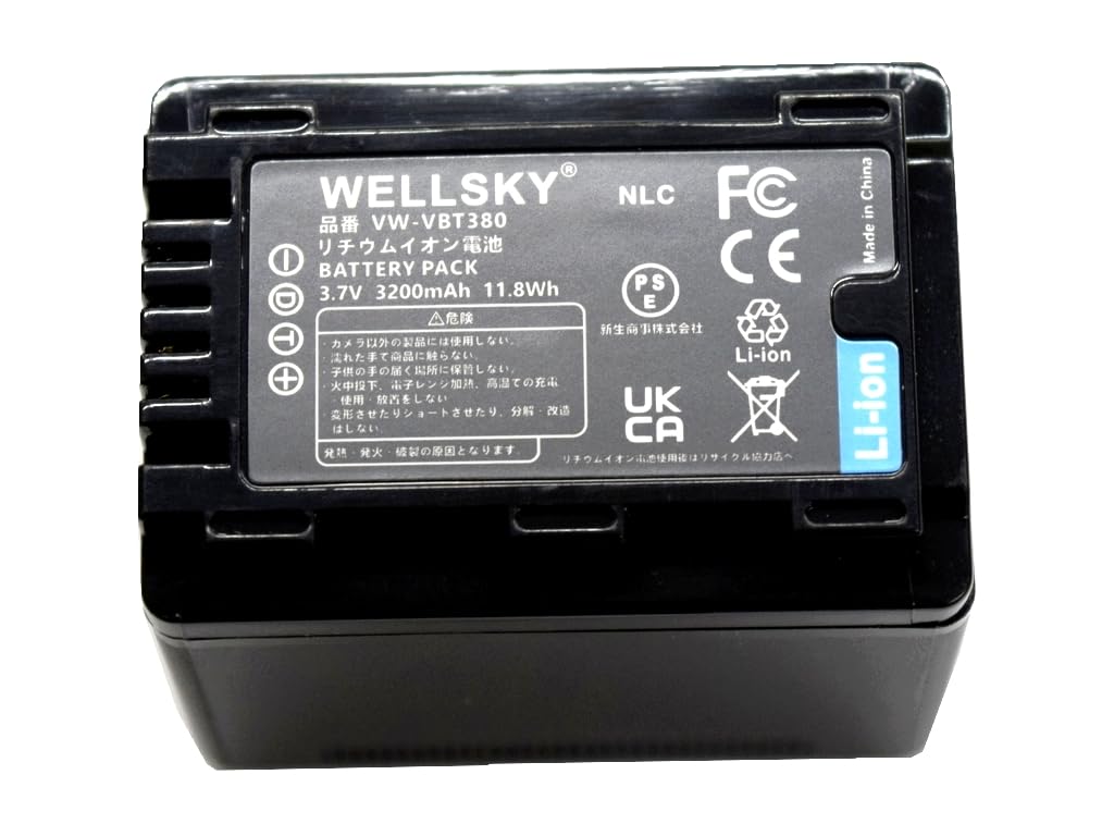 Amazon | WELLSKY VW-VBT380 VW-VBT380-K 互換バッテリー [ 純正充電器