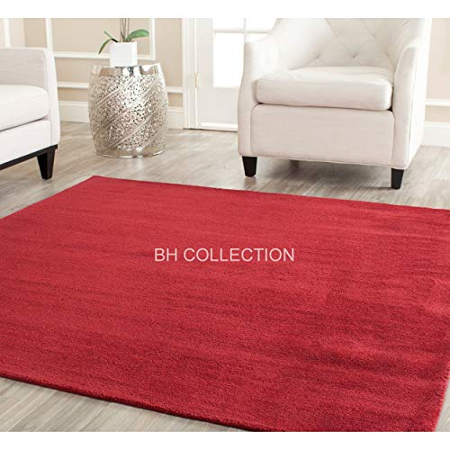 Image of Classical Look Plain Handmade Carpet with Super Soft & Pure Woolen Carpet for Your BEDROOMS & Living Room with 1 INCH Pile Height 16 X 24 FEET (480x720 cm)