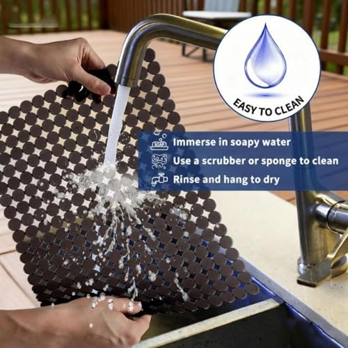 Dulynva 2 Stück Spülbeckeneinlage 40x30 cm Spülbeckenmatte Spülmatte für Spülbecken Schutzmatte PVC Schnell Ablaufend Waschbecken Einlage für Protektoren Küchenspüle (Schwarz)