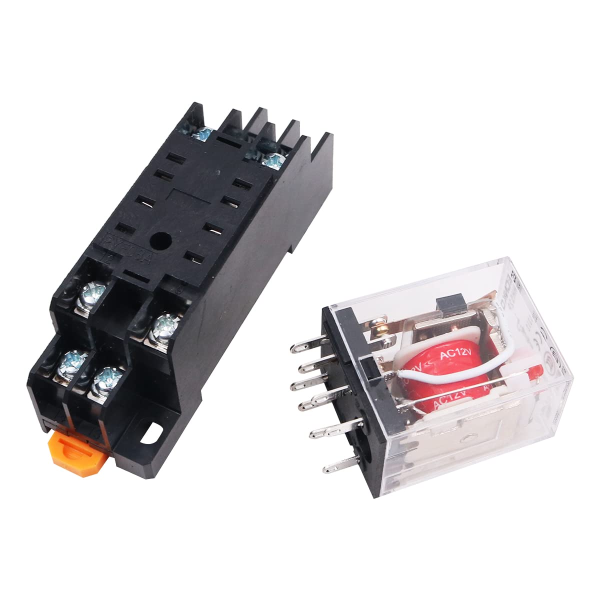 WANGCL 2PCS Mini AC 12V Relè Interruttore Elettromagnetico 8Pin DPDT Relè 2NO+2NC con Indicatore LED