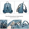 FANDARE Sac à Dos Femme Sac à bandoulière Filles Sac à Main Imperméable Sacs d'école 3 en 1 Scolaires Cartables Daypacks Sacs d'épaule Adolescent Loisir Filles Sacs de Voyage Campus Durable PU Bleu #3