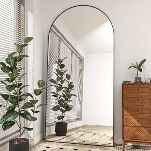 CASSILANDO 193x86cm Oversized Full Length Mirror Floor Body Mirror with Stand Extra Large Floor Mirror Black Standing Mirror for Bedroom