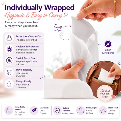 Image of BeeBaby Stay Dry Breast Pads for Leaking Milk, Disposable Nursing Pads for Breastfeeding Mothers, Ultra-Thin Leak-Proof Breast Pads, Super Absorbent Day & Night Protection, Pack of 48 Pcs
