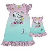 INTIMO Peanuts Nightgown Toddler Girls Snoopy and Woodstock Pajamas with Matching Doll Gown (6) Multicolor