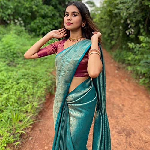 Image of Avantika Fashion Women's Kanjivaram Soft Silk Saree With Blouse Piece