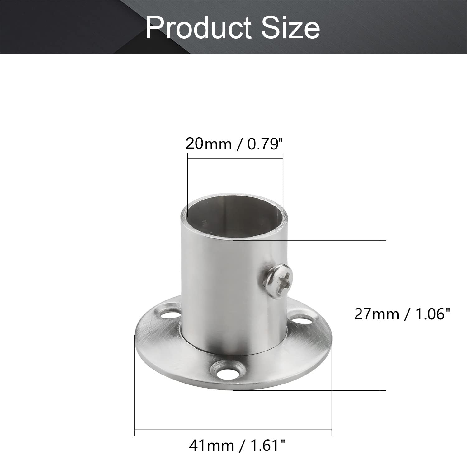 Jiozermi - Supporto Per Asta Per Tende Da 2,5 Cm, Supporto Per Asta Per