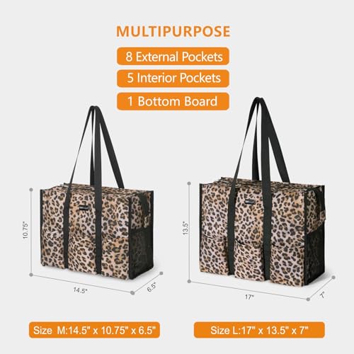 Image of TOPDesign Utility Water Resistant Tote Bag with 13 Pockets, Top Zipper Closure & Thick Bottom Support, for Working Women