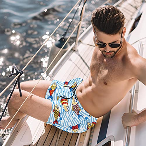 Short de bain homme avec doublure maille poisson M multicolore - 2