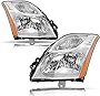 BRYGHT Headlight Assembly Compatible with 2010-2012 Nissan Sentra Chrome Headlamp Driver and Passenger Side