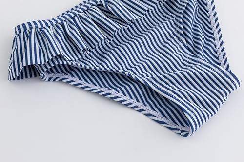 Image of LIZENS Girls Two Piece Swimwear Ruffle Trim 2-12Years Flounce Striped Beach Bathing Suit