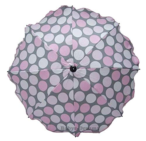 Sombrilla universal para cochecito y cochecito deportivo, con soporte universal, protección UV 50+, color rosa
