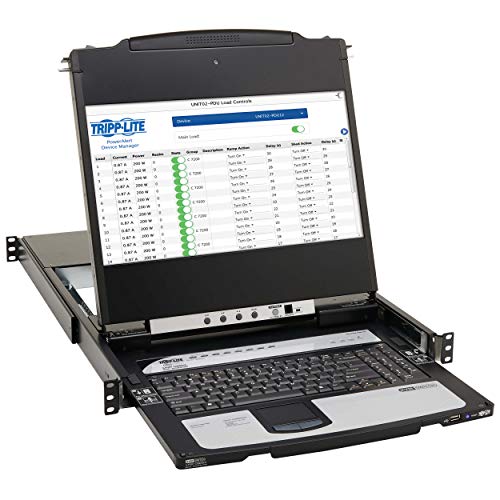 Image of Tripp Lite, NetDirector, 8-Port, DisplayPort, KVM, Switch, Console w / 17 in. LCD, IP Remote Access, Dual Rail, 1U Rack-Mount (B030-DP08-17DIP)