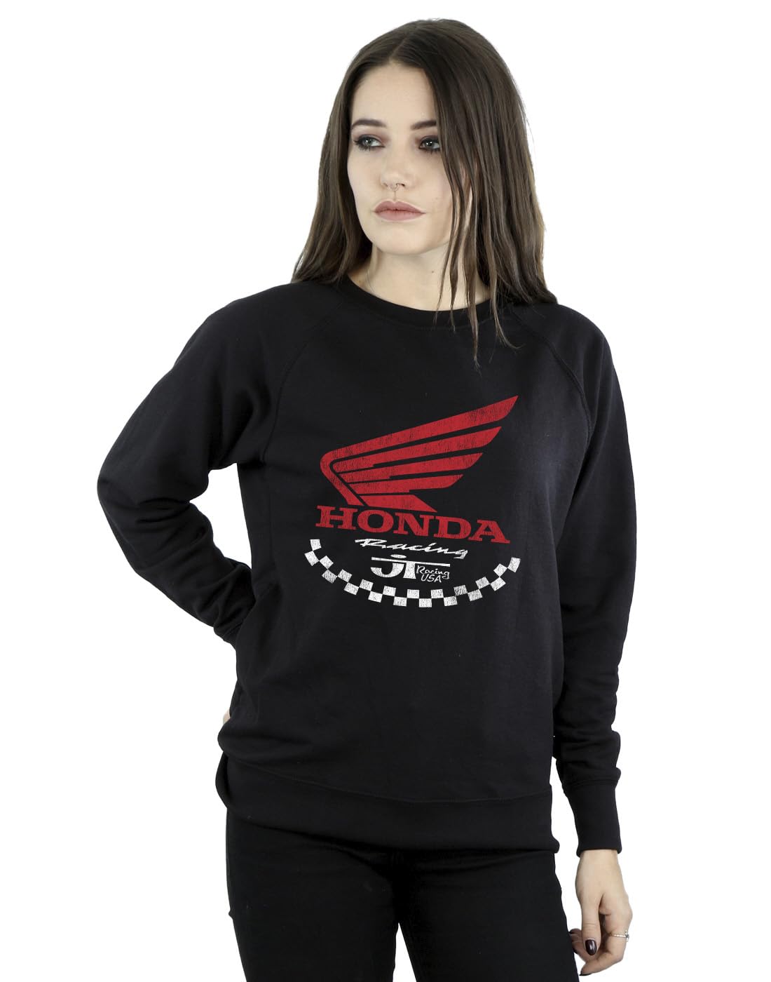 Absolute Cult Honda Women's JT Racing Banner Sweatshirt Black Medium