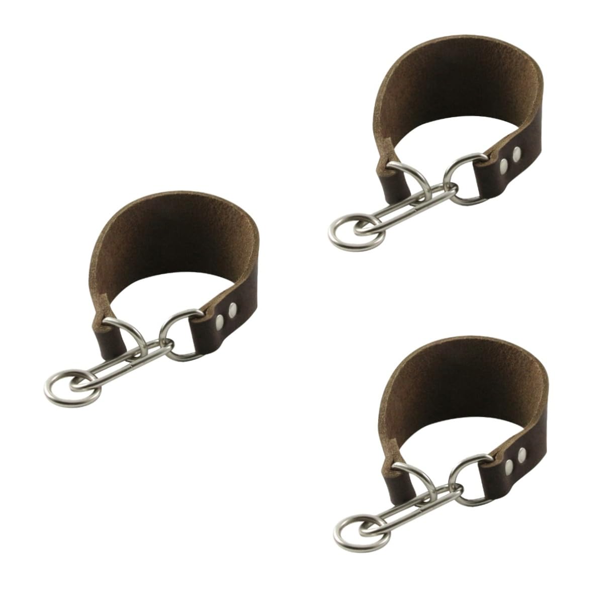 INOOMP 3stücke Fashion Widen Cattlehide Hundehalsband Haltbares Dünnes Nackengurt Mit Schnalle Für Whippet Und Hunde Mit Dünnem Hals Kaffee