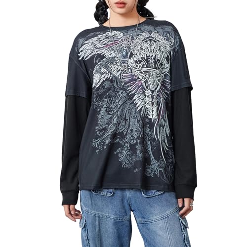 トップス used grunge design second skin Vintage Y2K Skin Industries T Shirt Double Sided Grunge