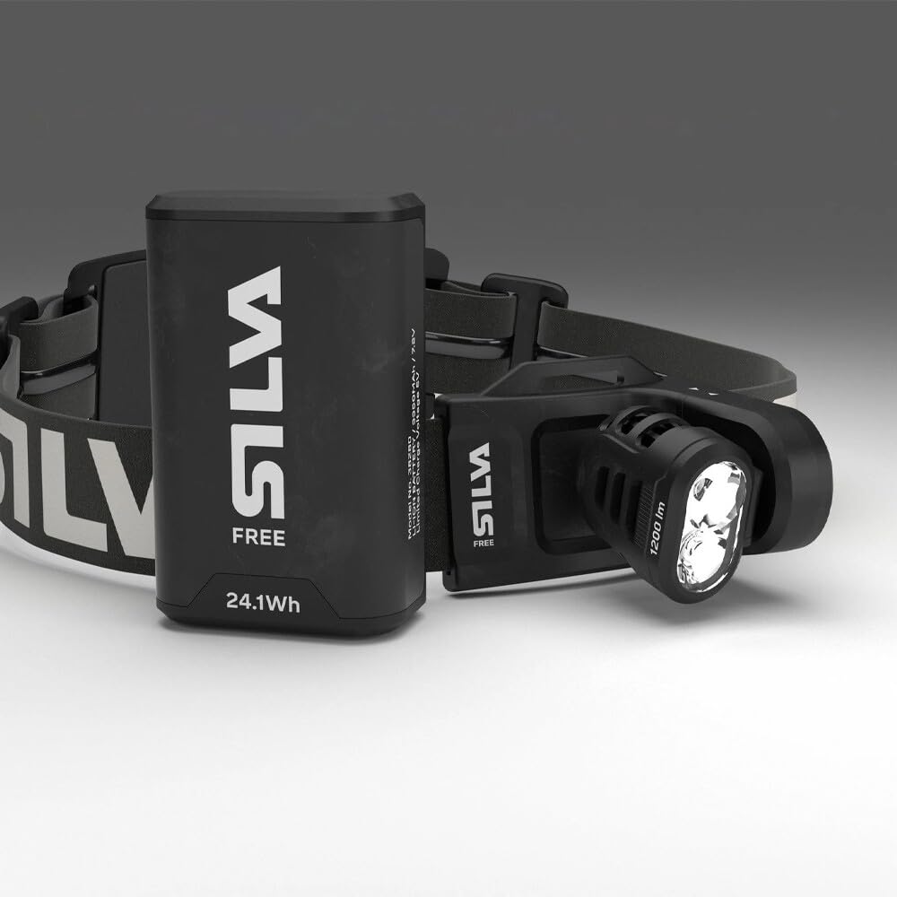 Silva Bezpłatna lampa czołowa S 1200 lumenów, idealna do jazdy na nartach, biegania w terenie i dłuższych przygód, ISPO Award Winner, Ultralite