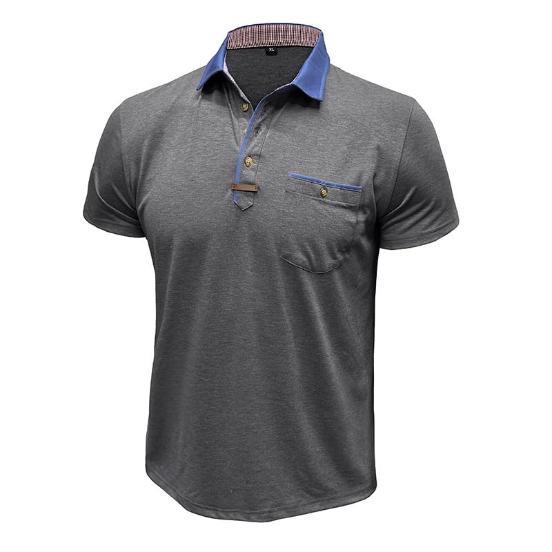 T-shirt de sport à manches courtes vintage en polyester respirant à revers pour homme