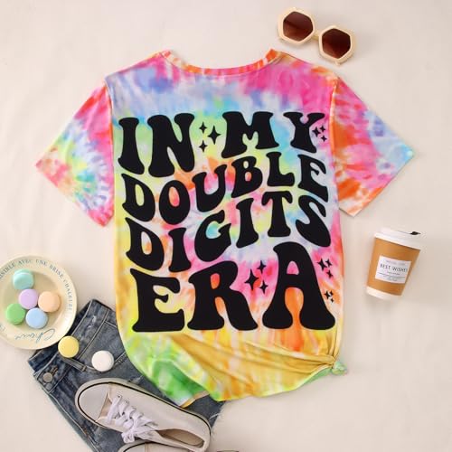 Image of IZYJOY in My Double Digits Era Shirts Girls 10th Birthday T-Shirts 10 Years Old Birthday Party Short Sleeve Summer Tee Tops