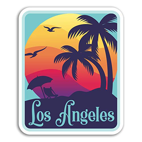 Image of 2 x 10cm Los Angeles Vinyl Stickers - USA LA Sticker Laptop Luggage #18363 (10cm Tall)