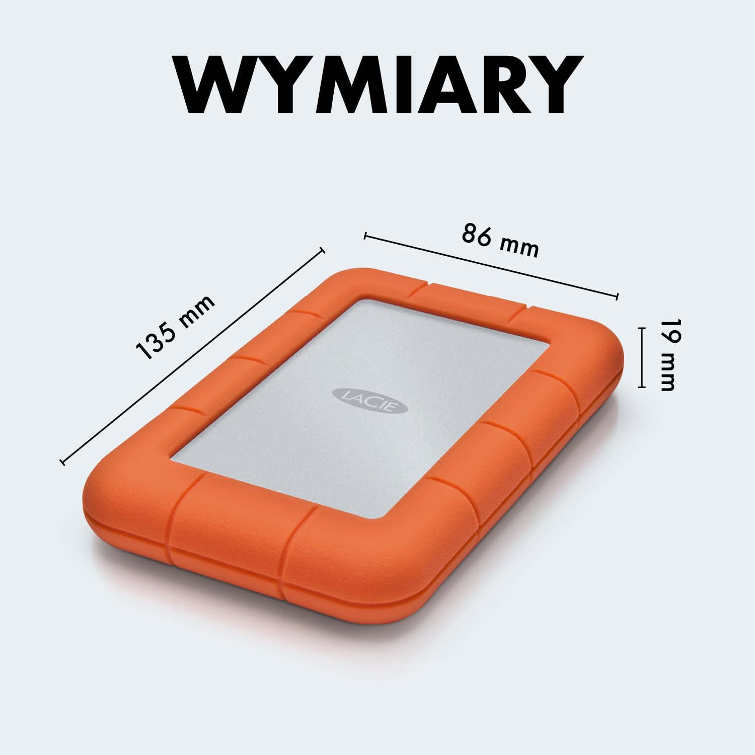 LaCie Rugged Mini 2TB, Zewnętrzny dysk twardy przenośny, 2.5", PC Mac iPad & iPhone, Data Rescue Service (LAC9000298)