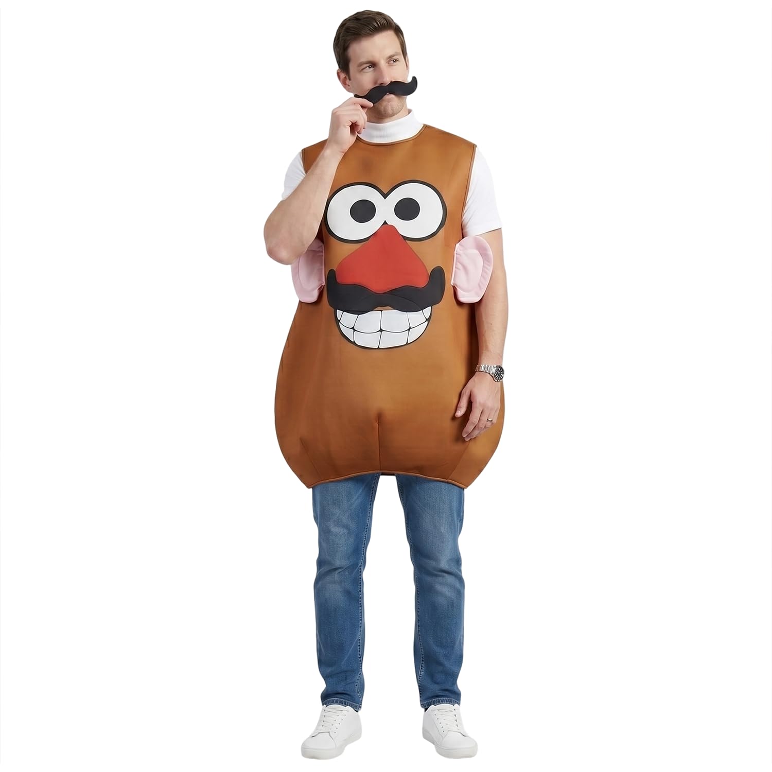 AYYOHON Mr/Mrs Potato Costume Cartoon Funny Food Halloween Couples Cosplay Tunic Set Carnival for Adult